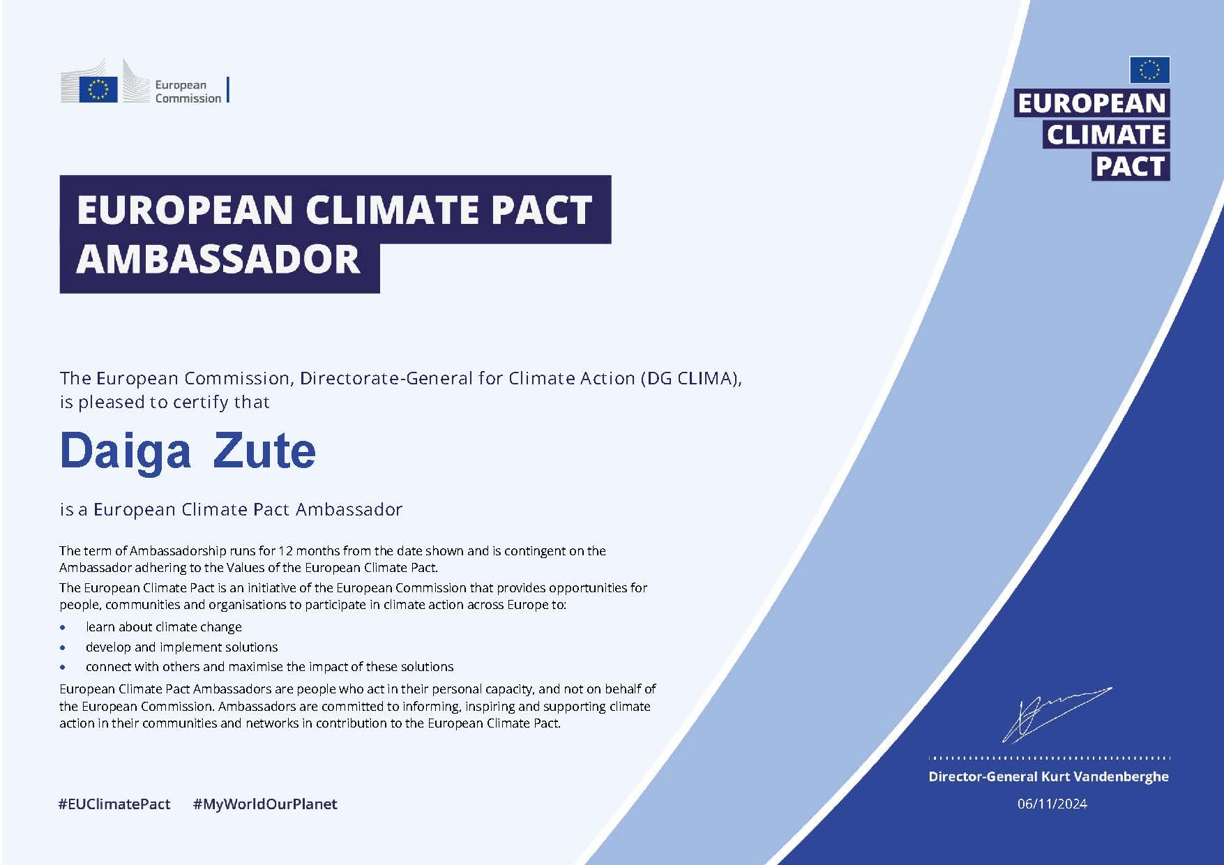 2024 11 29 European Climate Pact Certificate ZuteD